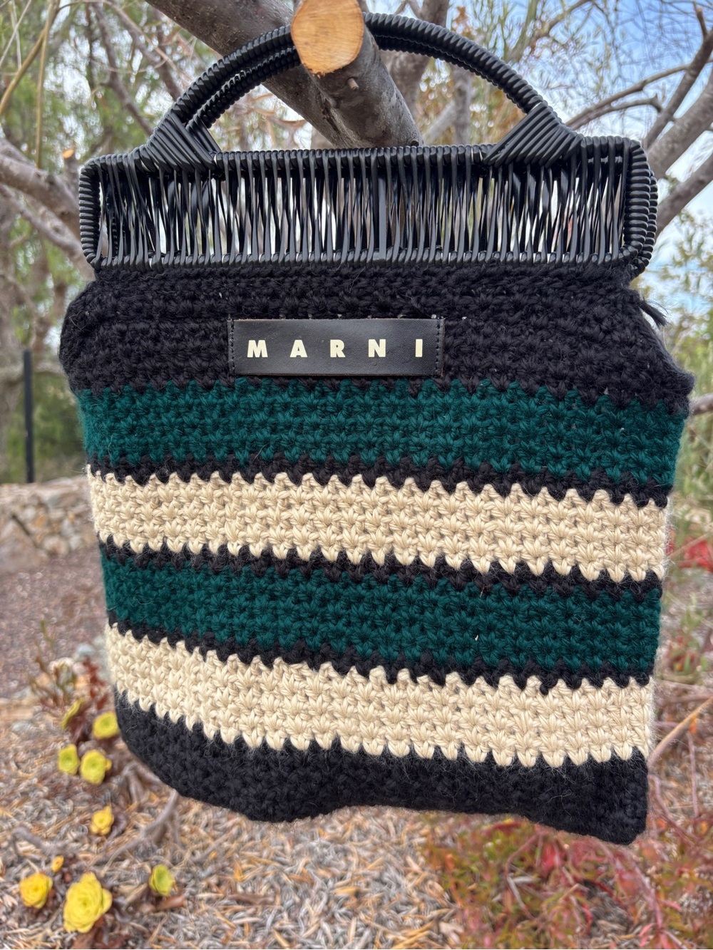 Marni Striped Crochet Tote
